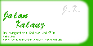 jolan kalauz business card